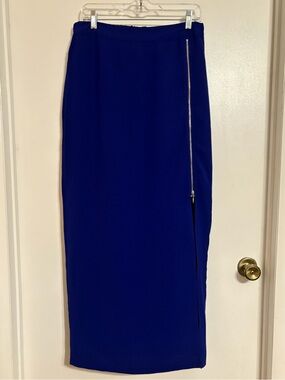 Kensie Cobalt Blue High-Waist Pencil Skirt with Side Zip